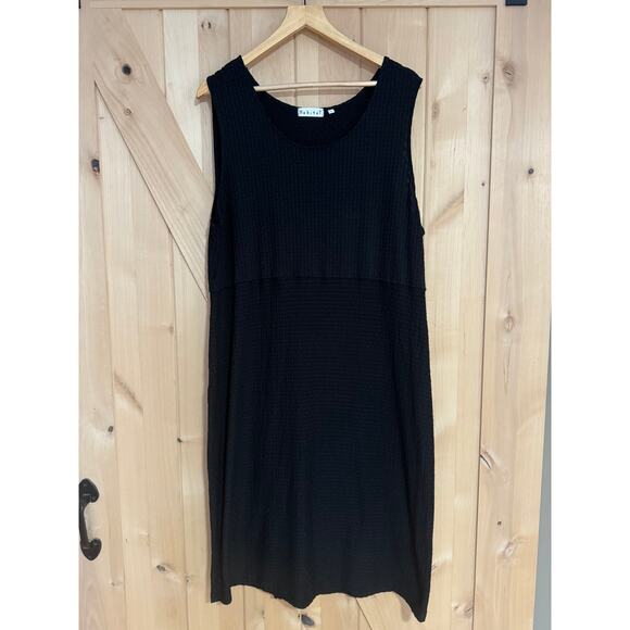 Habitat Dresses & Skirts - Habitat | Sleeveless Black Waffle Jersey Tank Dress | Size XL